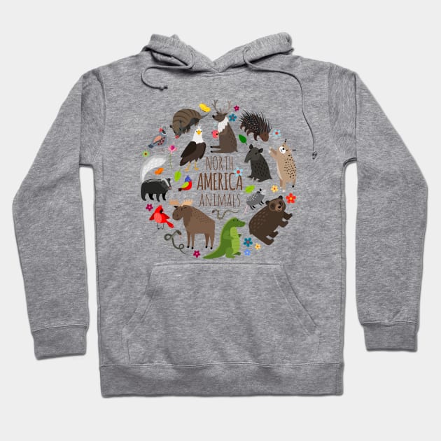 North America animals collection Hoodie by Mako Design 